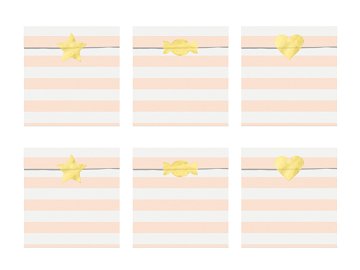 Treat bags Yummy, light pink, 13x14cm (1 pkt / 6 pc.)