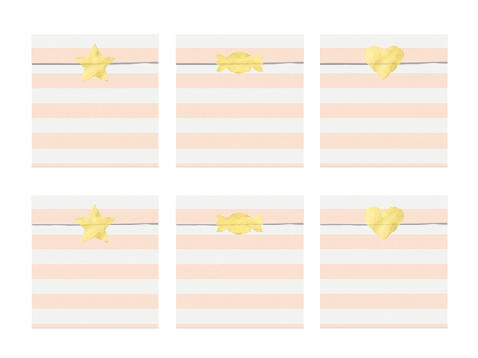 Treat bags Yummy, light pink, 13x14cm (1 pkt / 6 pc.)
