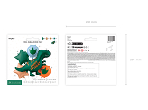 Foil balloon set Dinosaur Happy Birthday, mix (1 pkt / 5 pc.)