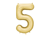 Foil Balloon Number '5', 86 cm, gold