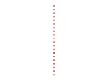 Garland Hearts, rosegold, 3,5 m