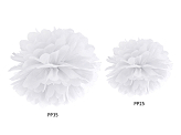 Tissue paper Pompom, white, 25cm