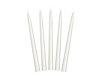 Taper candles, metallic, pearl, 24cm (1 pkt / 10 pc.)