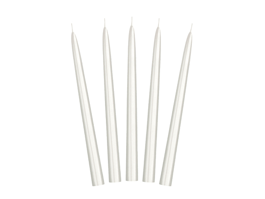 Taper candles, metallic, pearl, 24cm (1 pkt / 10 pc.)