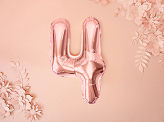 Foil Balloon Number ''4'', 35cm, rose gold