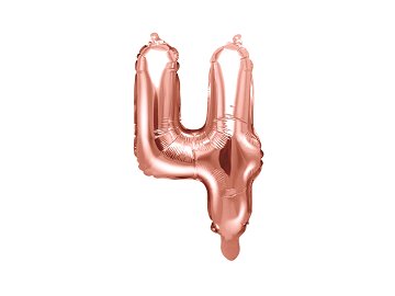 Foil Balloon Number ''4'', 35cm, rose gold