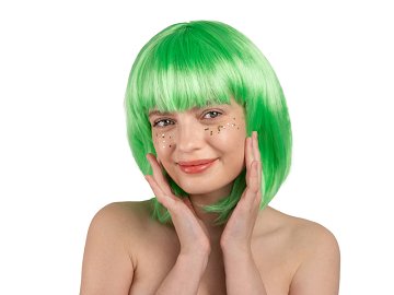 Cleopatra wig, neon green