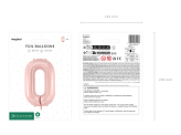 Foil Balloon Number ''0'',72cm, light pink