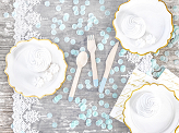 Wooden Cutlery, light blue, 16cm (1 pkt / 18 pc.)