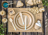 Wooden Cutlery, light blue, 16cm (1 pkt / 18 pc.)