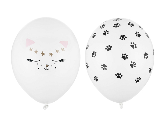 Balloons 30 cm, Cat, Pastel Pure White (1 pkt / 50 pc.)