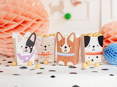 Popcorn boxes Dogs, 8.7x8.7 cm, mix (1 pkt / 6 pc.)