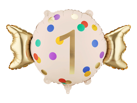 Foil balloon Candy ''1'', 61x37 cm, mix