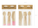 Wooden Cutlery, light pink, 16cm (1 pkt / 18 pc.)