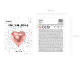 Foil Balloon Heart, 45cm, rose gold
