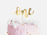 Cake topper One, gold, 19cm