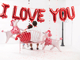 Foil balloon I Love You, 260x40 cm, red