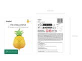 Foil balloon Pineapple, 38x68 cm, yellow