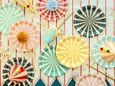 Circus Stripes Plates, 18x18 cm, mix (1 pkt / 6 pc.)