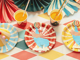Circus Stripes Plates, 18x18 cm, mix (1 pkt / 6 pc.)