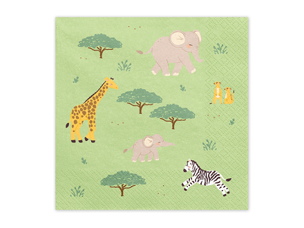 Napkins Safari, 33x33 cm, mix