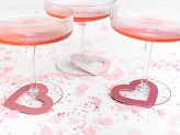 Drink tags Hearts, 6.5x6 cm, mix (1 pkt / 10 pc.)