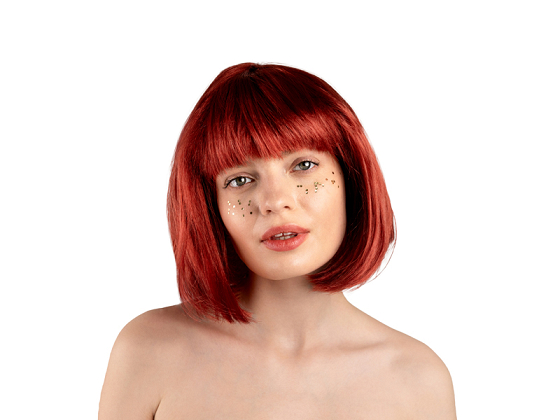 Cleopatra wig, strawberry pink