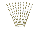 Paper Straws, gold, 19.5cm (1 pkt / 10 pc.)