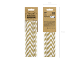 Paper Straws, gold, 19.5cm (1 pkt / 10 pc.)