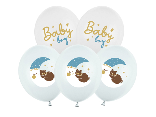 Balloons 30 cm, Baby boy, mix (1 pkt / 6 pc.)