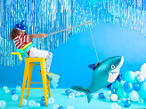 Party curtain, blue, 0.9 x 2.5m