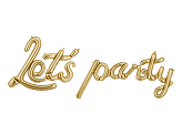 Foil balloon Let's Party, 230x80 cm, gold