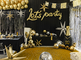 Foil balloon Let's Party, 230x80 cm, gold