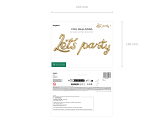 Foil balloon Let's Party, 230x80 cm, gold