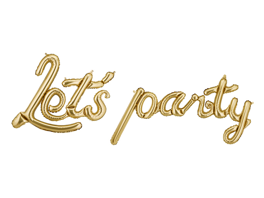 Foil balloon Let's Party, 230x80 cm, gold