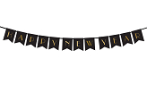 Banner Happy New Year, black, 15 x 170 cm