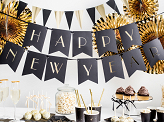 Banner Happy New Year, black, 15 x 170 cm