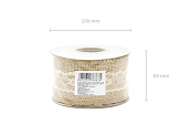 Jute tape with lace, 5x500cm