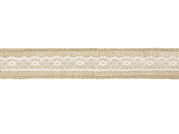 Jute tape with lace, 5x500cm