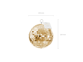 Disco mirror ball, champagne gold, 20 cm