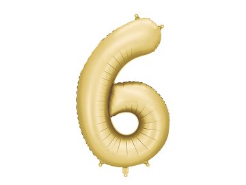 Foil Balloon Number '6', 86 cm, gold