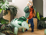 Foil balloon Triceratops, 101 x 60.5cm, green