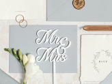 MR & MRS Acrylic Cake Topper, white, 16.5 cm