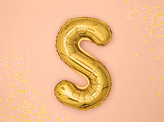Foil Balloon Letter ''S'', 35cm, gold