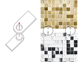 Panel with sequins, squares, cold gold, 30x30 cm