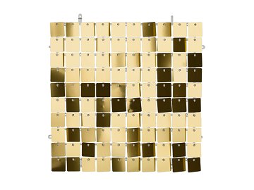 Panel with sequins, squares, cold gold, 30x30 cm