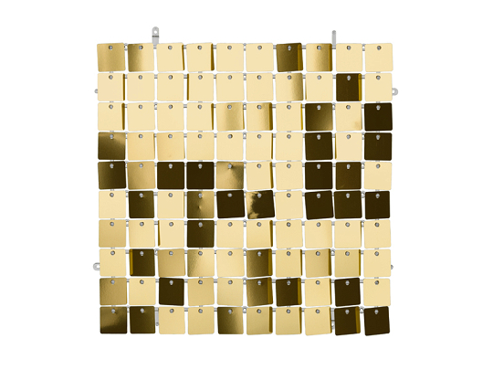 Panel with sequins, squares, cold gold, 30x30 cm