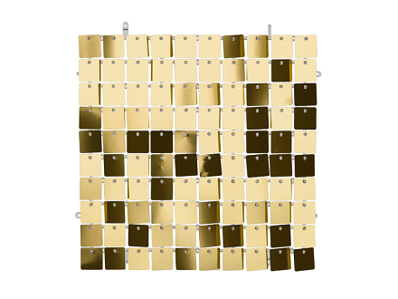 Panel with sequins, squares, cold gold, 30x30 cm