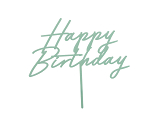 Acrylic cake topper ''Happy Birthday'', green, 16.5 cm
