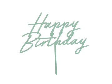 Acrylic cake topper ''Happy Birthday'', green, 16.5 cm